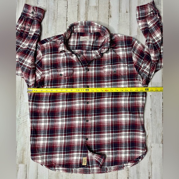 Jachs Flannel Shirt Mens XL Plaid Heavy Long Sleeve Button Up Classic Red - Picture 5 of 13
